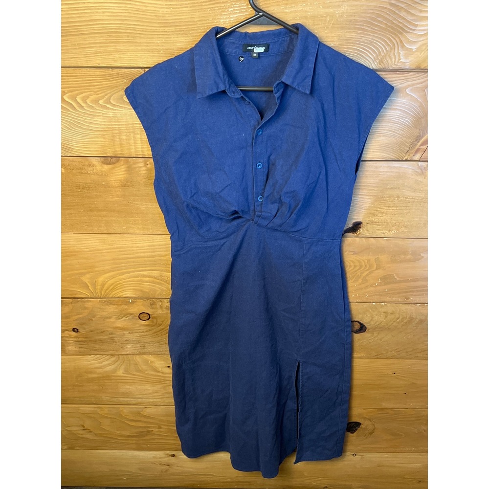 Women's Navy Blue Collared Mini Dress